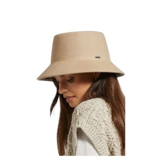 Brixton Womens Elle Wool Felt Bucket Hat Beige Size M 7 1/4 (58 cm) Quiet Luxury - Picture 2 of 13